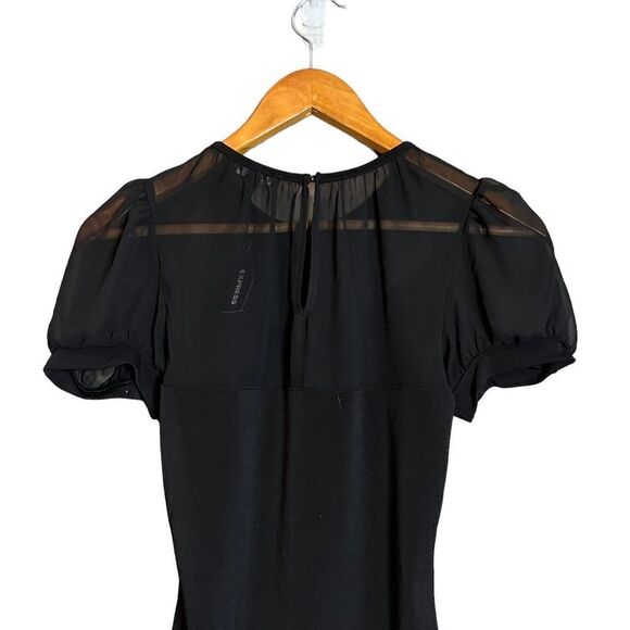 NWT! Express black short sleeve sheer detail shirt - Picture 7 of 9